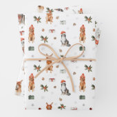Weihnachtshunde Trio Geschenkpapier Set (Beispiel)