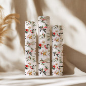 Weihnachtshunde und Grünmuster Geschenkpapier