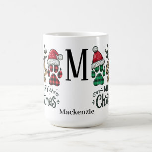 Weihnachtshunde und Katzen mit Hats Monogram Initi Kaffeetasse