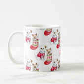 Weihnachtshunde und Katzen-Strümpfe Kaffeetasse (Links)