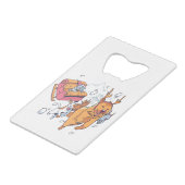 Weihnachtshunde und KatzenSchlitten Geldbeutel Flaschenöffner (Rückseite Schrägansicht)