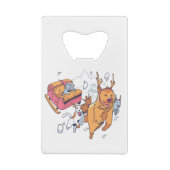 Weihnachtshunde und KatzenSchlitten Geldbeutel Flaschenöffner (Rückseite)