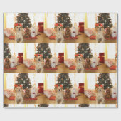 Weihnachtshunde und Katzenwaschpapier Geschenkpapier (Flach)