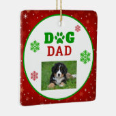 Weihnachtshunde Vater Paw Print Snowflake Foto Keramikornament (Rechts)