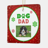 Weihnachtshunde Vater Paw Print Snowflake Foto Keramikornament (Links)
