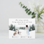 Weihnachtshunde wartete für einen Stock von einem  Postkarte (Stehend Vorderseite)