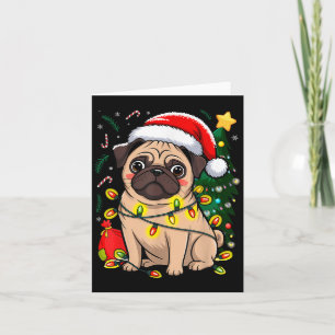 Weihnachtshunde Weihnachtsfeier Mops Welpe Weihnac Karte