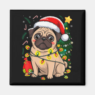 Weihnachtshunde Weihnachtsfeier Mops Welpe Weihnac Magnet