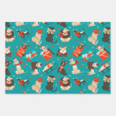 Weihnachtshunde Wrapping Paper Set von 3 Geschenkpapier Set (Vorderseite)