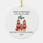 Weihnachtshundefamilie von drei keramik ornament (Vorne)