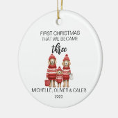 Weihnachtshundefamilie von drei keramik ornament (Links)