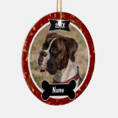 WeihnachtshundeFoto-Verzierung im Rot Keramik Ornament (Rechts)