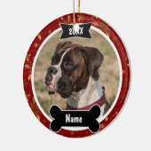 WeihnachtshundeFoto-Verzierung im Rot Keramik Ornament (Links)