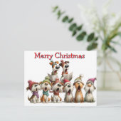 Weihnachtshundeklänge Postkarte (Stehend Vorderseite)