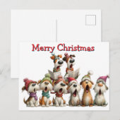 Weihnachtshundeklänge Postkarte (Vorne/Hinten)
