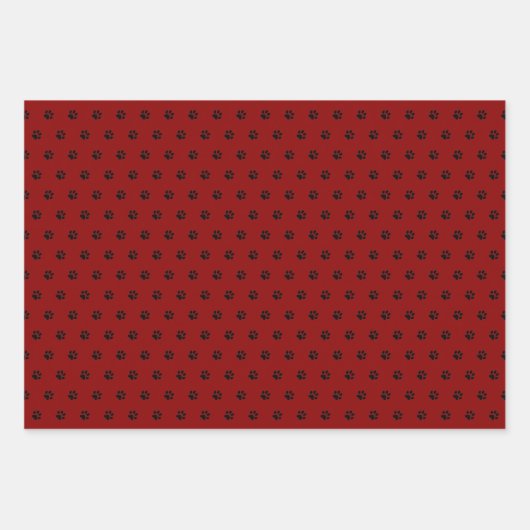 Weihnachtshundekuchen-Muster rot Geschenkpapier Set (Vorderseite 3)