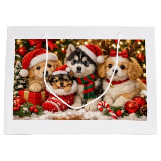 Weihnachtshundewelpen Große Geschenktüte