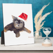 Weihnachtshundportrait Fotoplatte (Seite)