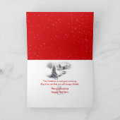 Weihnachtshut auf irischem Setter in Schneeflocken Karte (Innenseite)