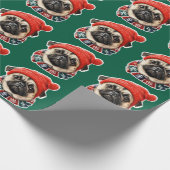 Weihnachtshut niedlicher Mops Geschenkpapier (Ecke)