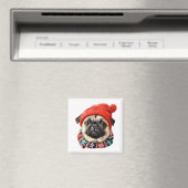 Weihnachtshut niedlicher Mops Magnet (In Situ (Geschirrspüler))