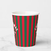 Weihnachtshütte Crew Custom Red Green Strip Pappbecher (Links)