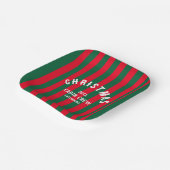 Weihnachtshütte Crew Custom Red Green Strip Pappteller (Gewinkelt)