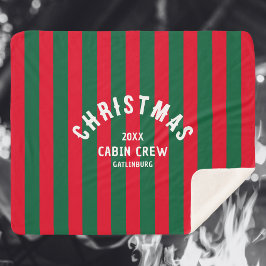 Weihnachtshütte Crew Custom Red Green Strip Sherpadecke