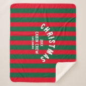 Weihnachtshütte Crew Custom Red Green Strip Sherpadecke (Vorderseite)