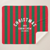 Weihnachtshütte Crew Custom Red Green Strip Sherpadecke (Vorderseite (Horizontal))