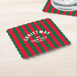 Weihnachtshütte Crew Custom Red Green Strip Untersetzer