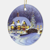 WeihnachtsHütte Keramikornament (Links)