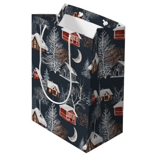 Weihnachtshütte Mittlere Geschenktüte (Rückseite Schrägansicht)