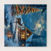 Weihnachtshütte Schnee Puzzle (Horizontal)