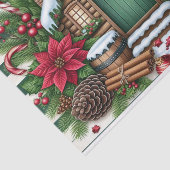 Weihnachtshütte umgeben von Deko Seidenpapier (Ausschnitt)