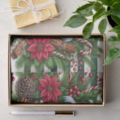 Weihnachtshütte umgeben von Deko Seidenpapier (Geschenk)