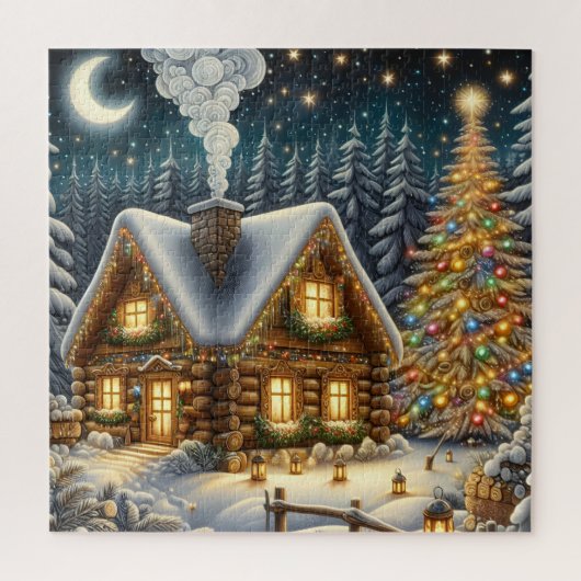 Weihnachtshütten-Puzzle Puzzle (Vertikal)
