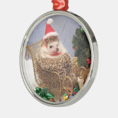 WeihnachtsIgels-Verzierung Silbernes Ornament (Links)