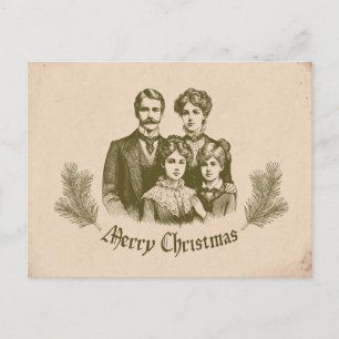 Weihnachtsillustration im Vintage-Stil Feiertagspostkarte