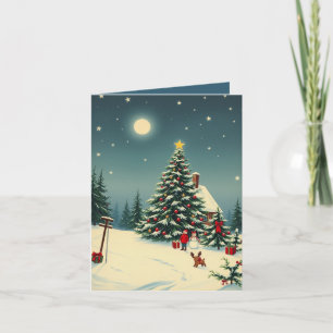 Weihnachtsillustration im Vintage-Stil Karte