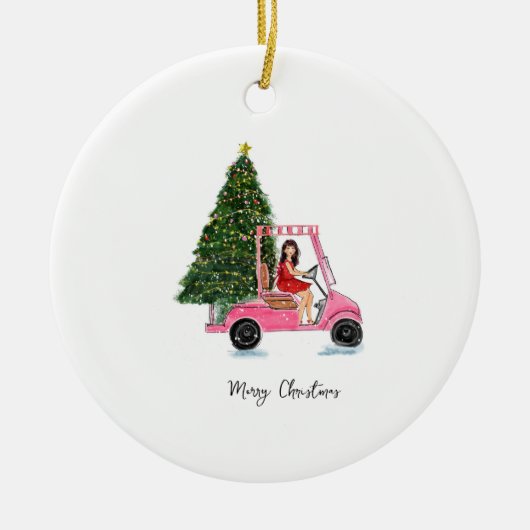 Weihnachtsillustration Keramik Ornament (Vorne)