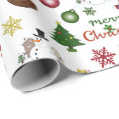 WeihnachtsIllustration Mix Muster Geschenkpapier (Rolleneckpunkt)