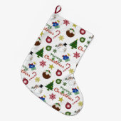 WeihnachtsIllustration Mix Muster Großer Weihnachtsstrumpf (Vorderansicht (hängend))