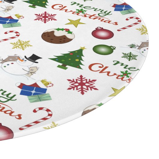 WeihnachtsIllustration Mix Muster Schneidebrett (Ecke)