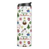 WeihnachtsIllustration Mix Muster Thermosbecher (Nach links gedreht)