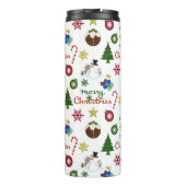 WeihnachtsIllustration Mix Muster Thermosbecher (Rückseite)