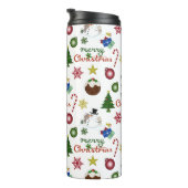 WeihnachtsIllustration Mix Muster Thermosbecher (Nach rechts gedreht)