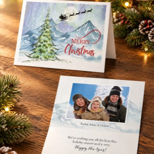 Weihnachtsillustration Personalisiertes Foto Feiertagskarte