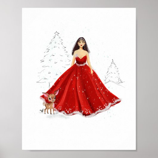 Weihnachtsillustration Poster (Vorne)