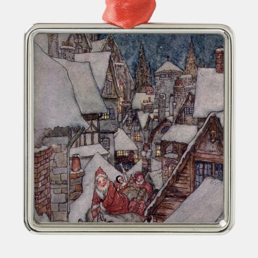 Weihnachtsillustrationen Silbernes Ornament (Vorne)